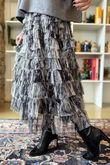 Ramone Marble Mesh Midaxi Skirt Black